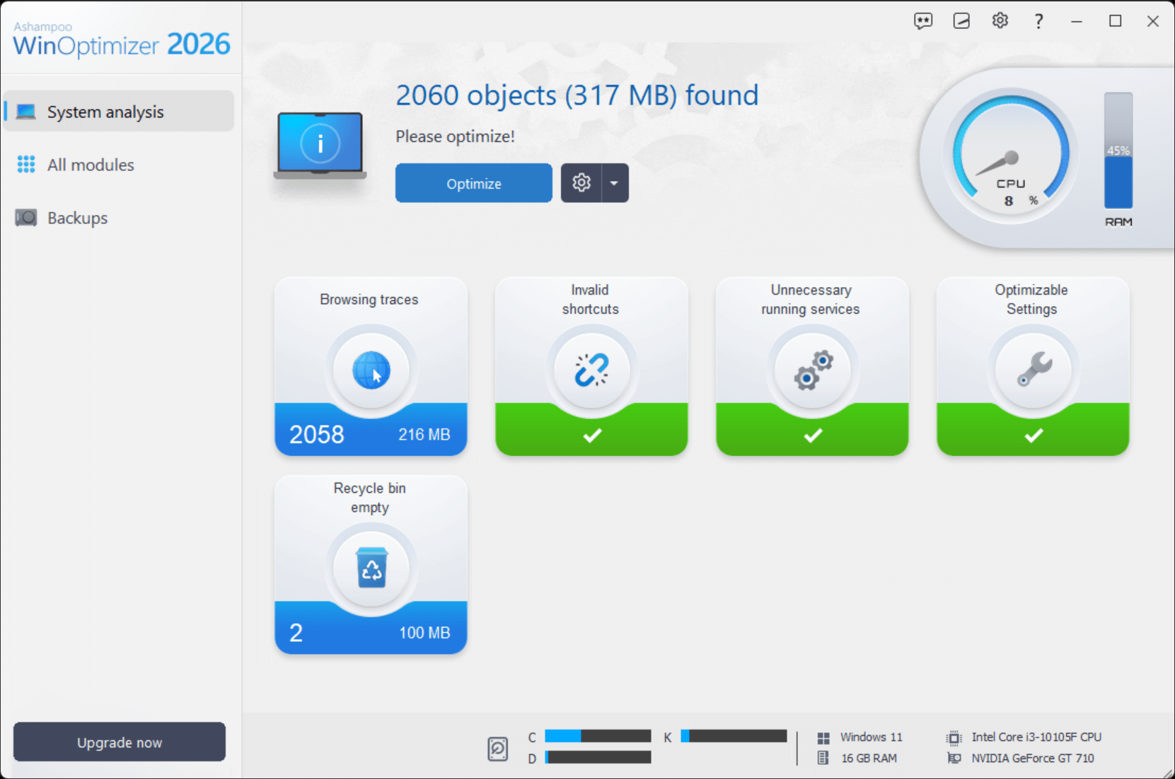 Ashampoo WinOptimizer 2026 (PC) (1 Device, Lifetime)  - Ashampoo Key - GLOBAL - Screenshot 3