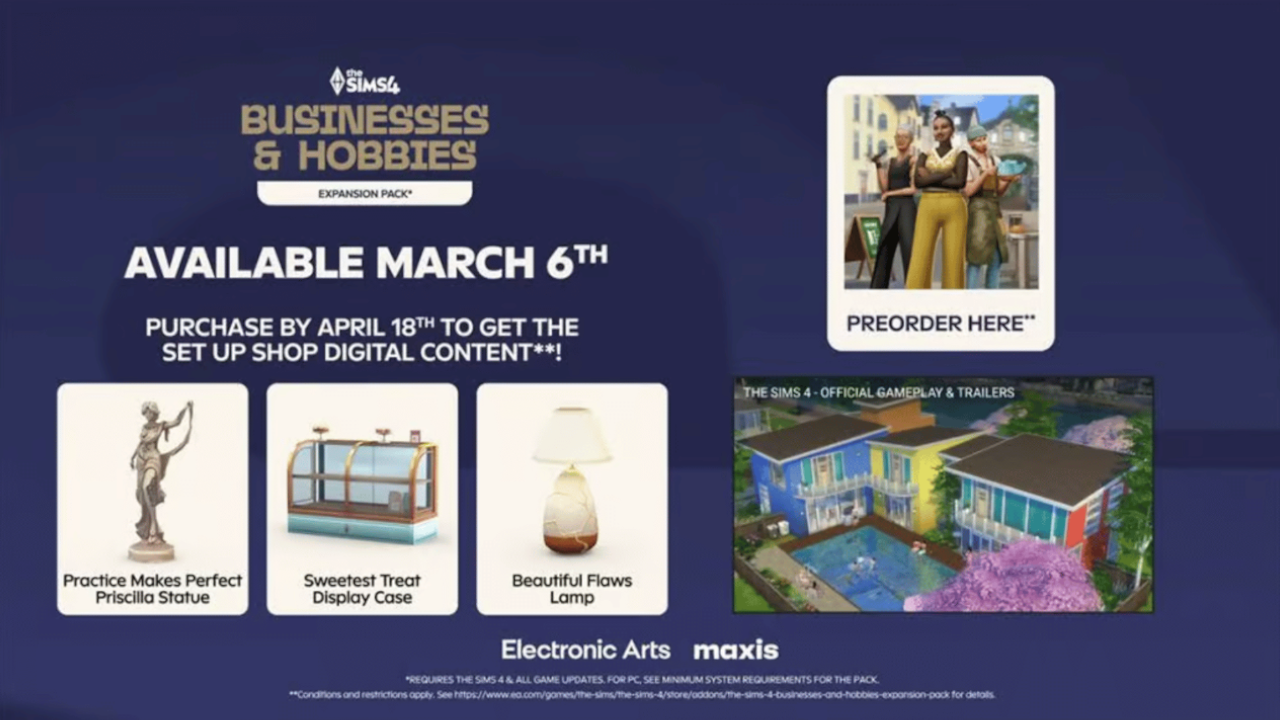 The Sims 4 - Businesses & Hobbies Expansion Pack - Preorder Bonus (PC) - EA App Key - EUROPE - Screenshot 1